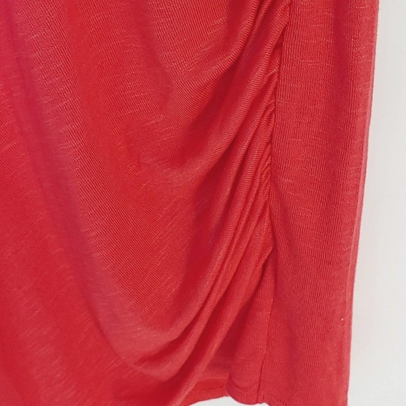 Coral T-shirt Dress W/Side Ruching Juniors M - Picture 6 of 8